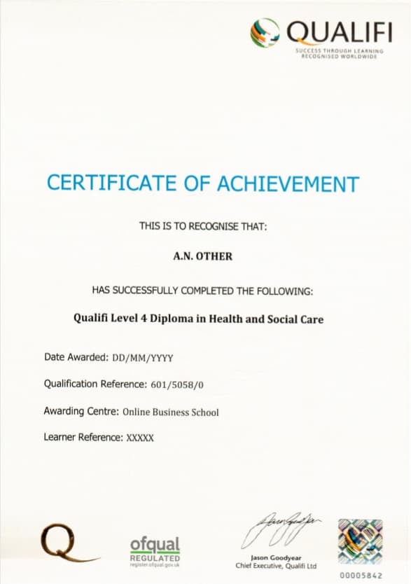 Qualifi Level 4 diploma example